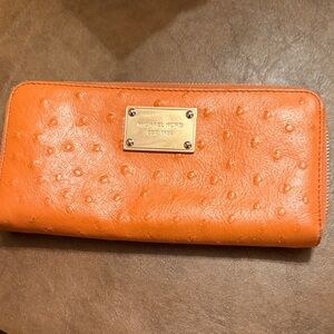 Michael Kors Vibrant Orange Leather Wallet